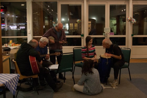 Musical performers jamming at soup